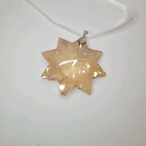 Swarovski 3D Star Crystal Gold Ornament With Box